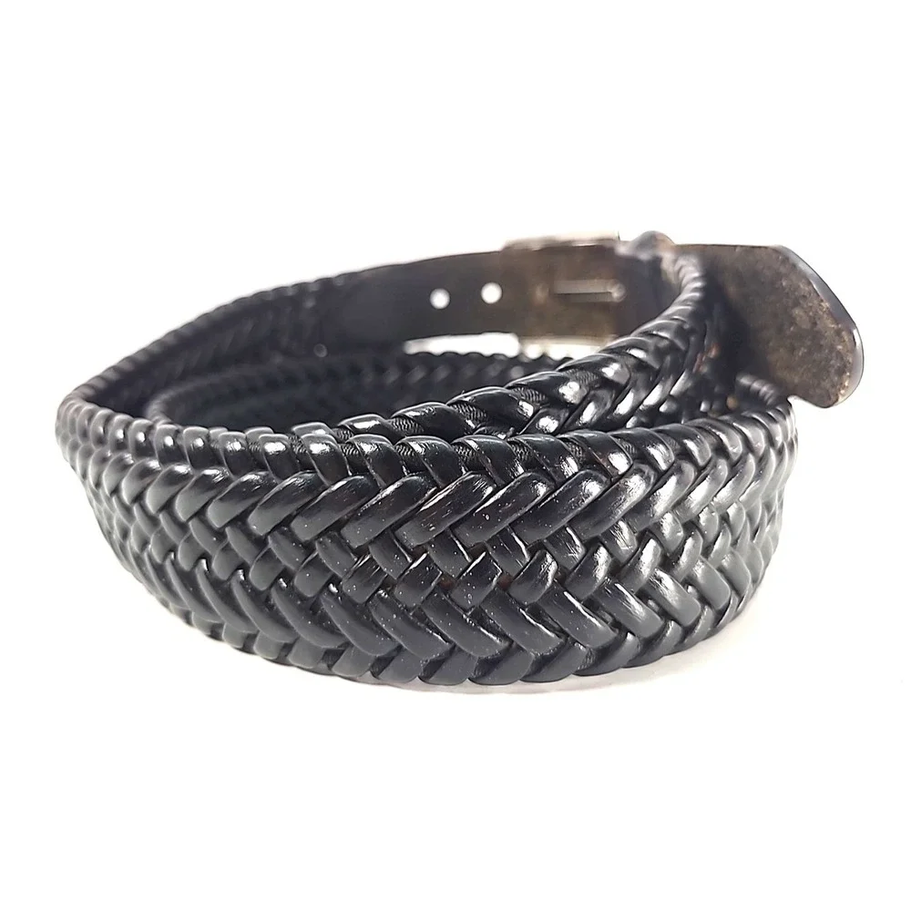 Braided‎ Leather Belt Dk Brown Sz 40